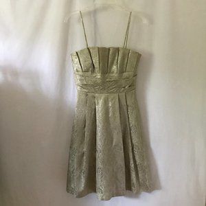 Priscilla of Boston Gold Pleated Dress